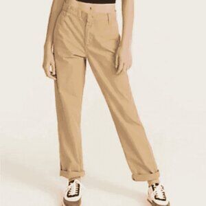 J Crew womens tan casual straight leg Slouchy boyfriend chino pant size 29 AV253
